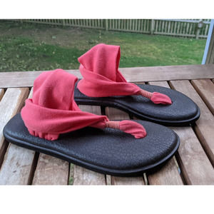 Sanuk Yoga Sling 2 Sandals Size 6 Pink Coral